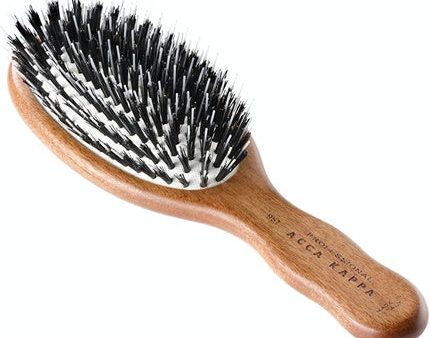 Acca Kappa Pneumatic Kobite Wood Oval Brush with Boar Bristles and Nylon Monofilament Travel Size Cheap