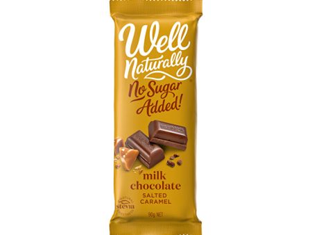 Well Naturally No Added Sugar Block Milk Chocolate Salted Caramel 90g Online