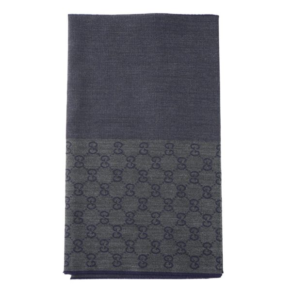 Gucci HALF GG LOGO WOOL SCARF 344994  Black Supply