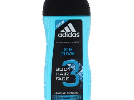 Adidas Ice Dive 3 Hair & Body Wash Marine Extract Refreshing by Adidas for Men - 8.4 oz Shower Gel Hot on Sale