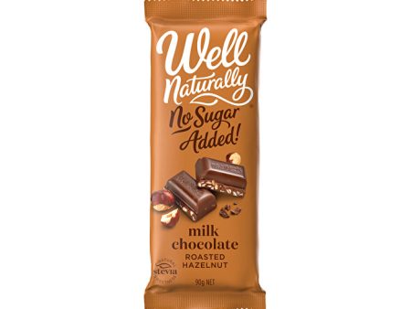 Well Naturally No Added Sugar Block Milk Chocolate Roasted Hazelnut 90g Online Sale