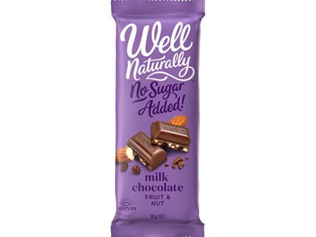 Well Naturally No Added Sugar Block Milk Chocolate Smooth & Creamy 90g Fashion