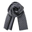 Gucci Wool Web Stripe GG Guccissima Scarf 438253  Black For Cheap