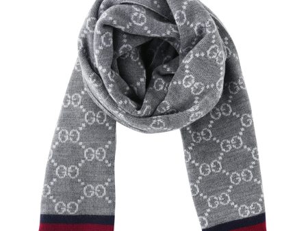 Gucci Unisex Guccissima Scarf 325806  Grey on Sale